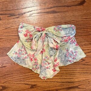 Floral Strapless Top